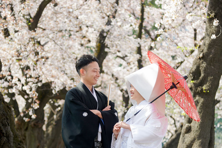 桜結婚式群馬県和婚神前式